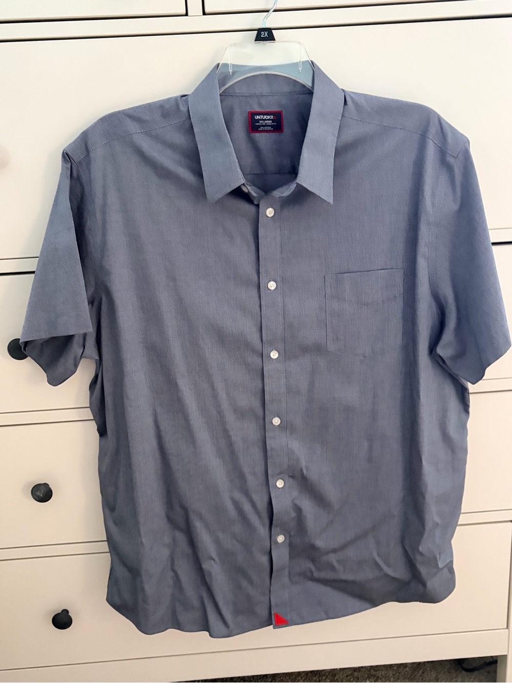 UNTUCKit Men's Short Sleeve Button-Down Shirt - Slate Blue